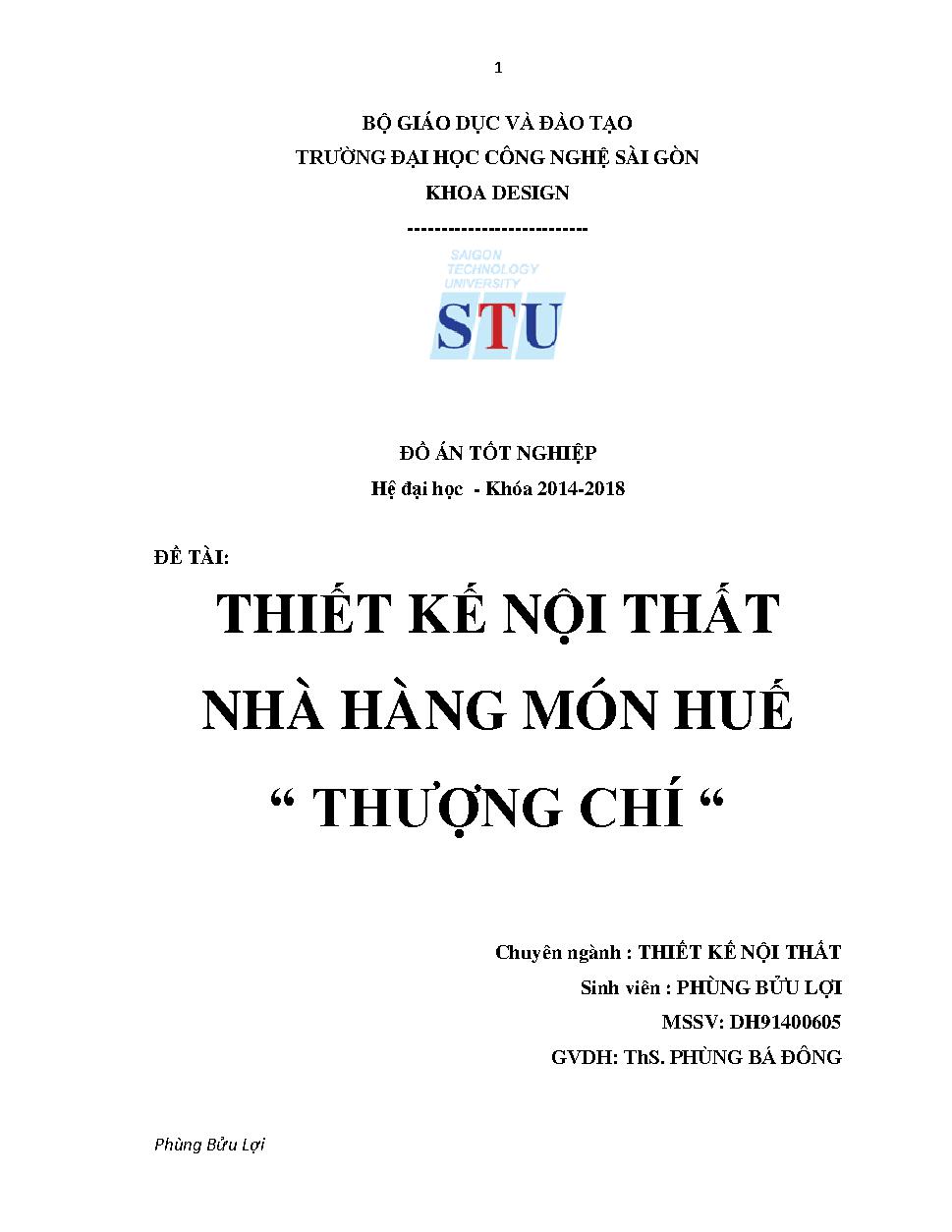 Thiết kế nội thất nhà hàng món Huế "Thượng Chí"