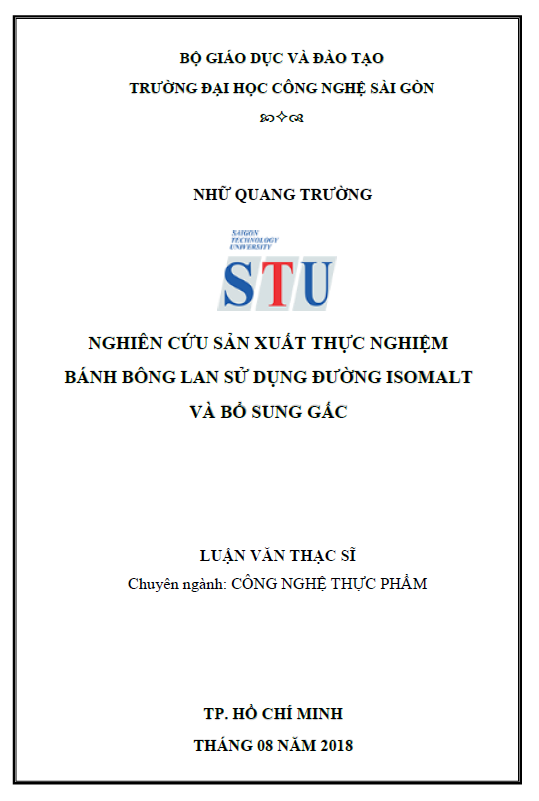 Nghiên cứu sản xuất thực nghiệm bánh bông lan sử dụng đường Isomalt và bổ sung gấc