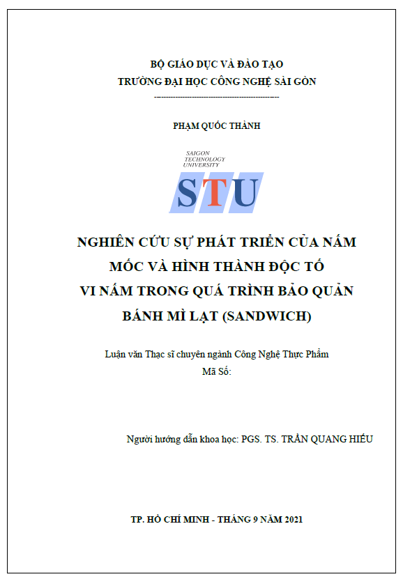 Nghiên cứu sự phát triển của nấm mốc và hình thành độc tố vi nấm trong quá trình bảo quản mì lạt (Sandwich)