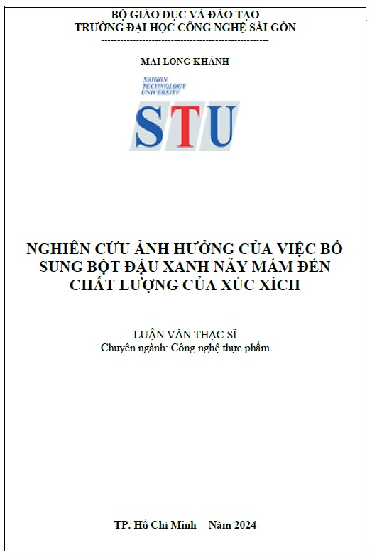 Nghiên cứu ảnh hưởng của việc bổ sung bột đậu xanh nảy mầm đến chất lượng của xúc xích