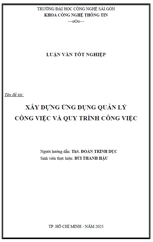 Xây dựng ứng dụng quản lý công việc và quy trình công việc