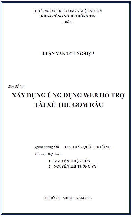 Xây dựng ứng dụng web hỗ trợ tài xế thu gom rác