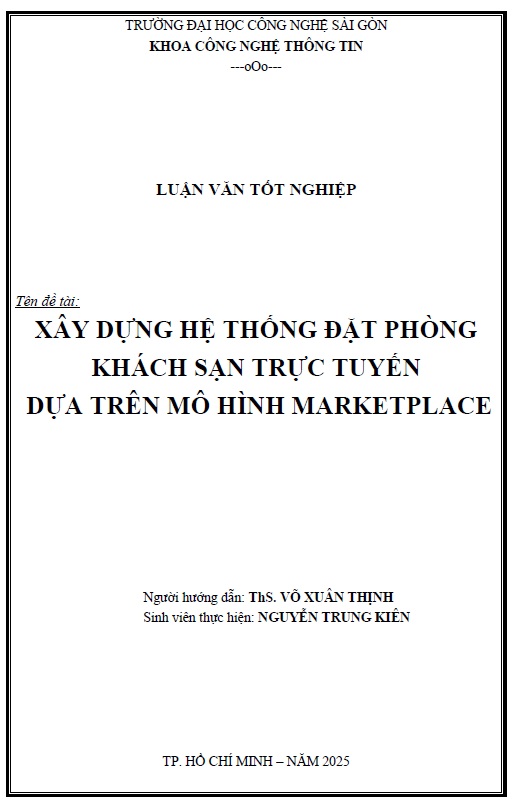 Xây dựng hệ thống đặt phòng khách sạn trực tuyến dựa trên mô hình Marketplace
