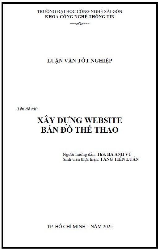 Xây dựng website bán đồ thể thao