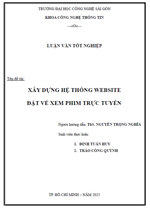 Xây dựng hệ thống website đặt vé xem phim trực tuyến